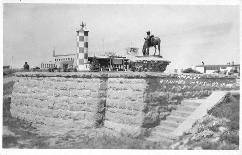 Billings Montana Airport Monument Real Photo Antique Postcard K95019