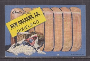 LOUISIANA, NEW ORLEANS, DIXIELAND, CHILD & COTTON, unused.