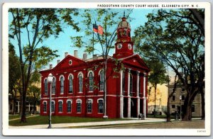 Vtg Elizabeth City North Carolina NC Pasquotank County Court House View Postcard