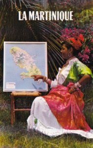 Martinique Beautiful Girl With Map