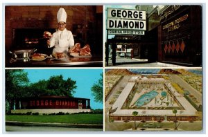 c1960 George Diamond Charcoal Broiled Steaks Palm Springs California CA Postcard