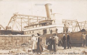 J50/ Toledo Ohio RPPC Postcard c1910 Steamer Yuma Wreck Disaster 71
