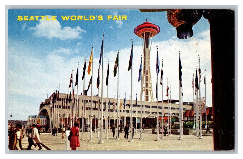 Vintage Postcard WA Seattle World's Fair Plaza Of States Washington 