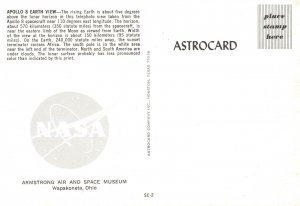 Vintage Postcard Apollo and Earth View Armstrong Air & Space Museum OH