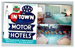 The In Town Motor Hotels, U.S. Highway 240 Bethesda MD c1960 Postcard I17