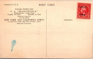 Vintage Postcard PANAMA PACIFIC LINER MANCHURIA JR8