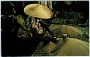 AUX CAYES (Les Cayes) HAITI ~ Colorful  Woman RICE VENDOR c1960s  Postcard