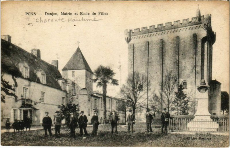 CPA PONS - Donjon Mairie et École de Filles (104601)