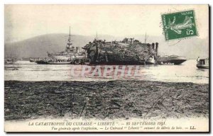 Old Postcard Boat breastplate Disaster Liberte General view after the & # 39e...