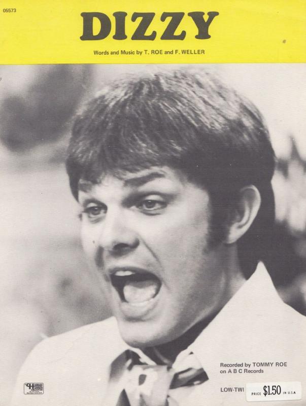 Dizzy Tommy Roe 1960s Sheet Music