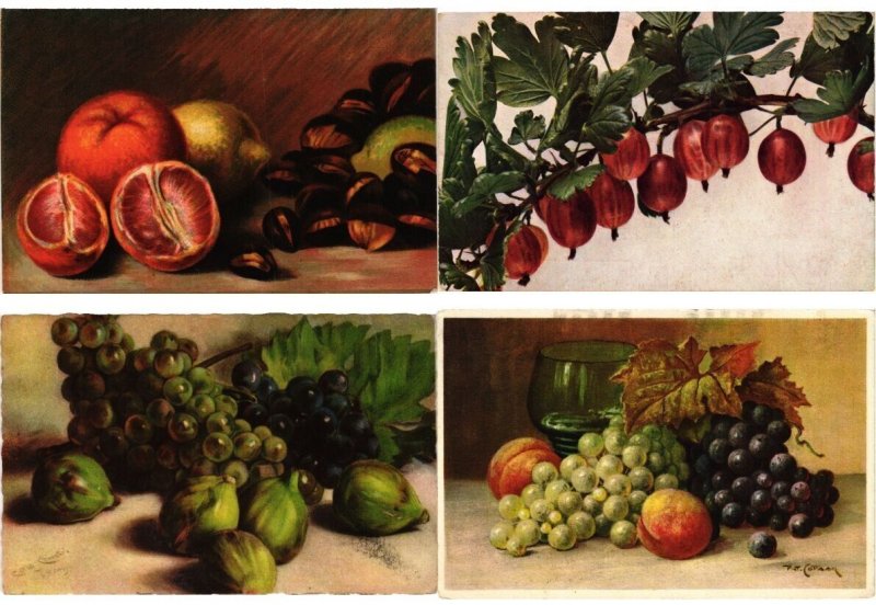 FRUIT, FRUITS, 67 Vintage Postcards pre-1940 (L6218)