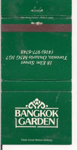 Matchbook Cover ! Bangkok Garden Toronto, Ontario !