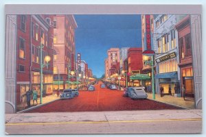 PORTSMOUTH, Ohio OH~ Robert Dafford Mural CHILLICOTHE STREET 1994~4x6 Postcard