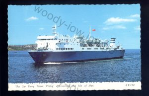 f2392 - Isle of Man Car Ferry - Manx Viking approaching IOM Harbour - postcard