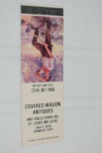 Covered Wagon Antiques St. Louis MO Advertising 20 Strike Matchbook Cover