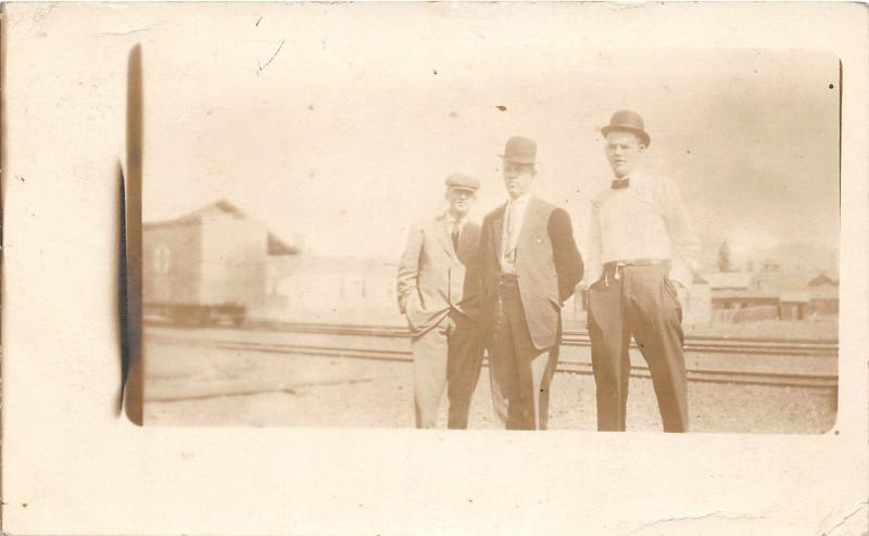 F29/ Urbana Cable Ohio RPPC Postcard 1911 Men Occupational Railroad MP Fox