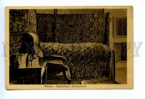 494596 GERMANY Weimar writer Goethe's house bedroom Vintage postcard