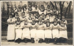 Butchers? Pose w/ Pig Head Bezirk Balingen Ebingen 1926 Real Photo Postcard