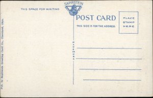 Cleveland OH Airport at Night c1930 Postcard