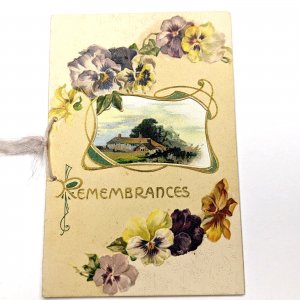 c1900s Remembrance Greeting Card To From Antony Templemore Poem Trade Germany C7