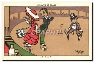 Old Postcard of Sports & # 39hiver Skating Ice Palace Illustrator Marechaux