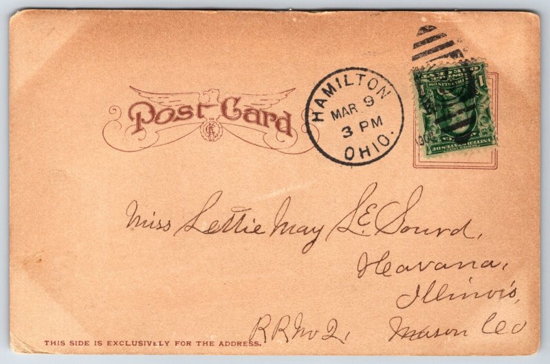 Muskegon Michigan~Hackley Square & Monuments~B&W~Postmarked~Vintage Postcard