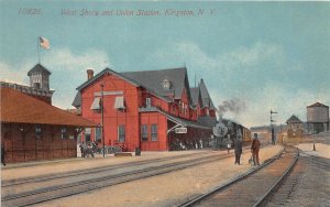 J41/ Kingston New York Postcard c1910 West Shore Railroad Depot Station 4