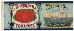 Defender Brand Tomatoes Trappe Maryland Can Label Vintage Postcard JF235083