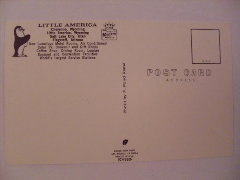 1960's Little America Motel Room - Cheyenne & Little America WY Postcard y6134