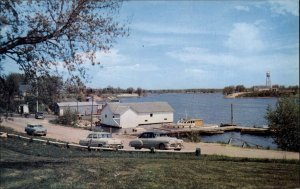 Baudette MN Bay Harbor View Into Canada 1950s-60s Vintage Postcard