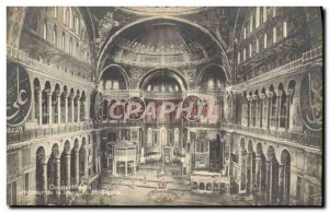 Postcard Old Constantinople Interior Of The Hagia Sophia mosque Turkey