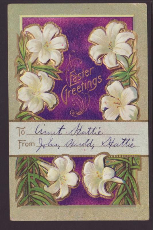 Easter Greetings,Flowers Postcard