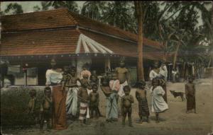 Ceylon Sri Lanka Native Family Ethnography Childuren Used c1910 Postcard