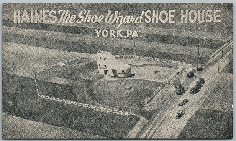 YORK PA SHOE HOUSE HAINES THE SHOE WIZARD ANTIQUE POSTCARD