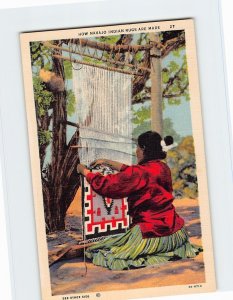 Postcard How Navajo American Indian Rugs Are Made 