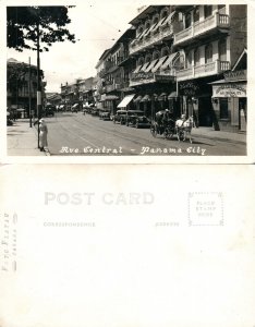 PANAMA CITY AVENUE CENTRAL ANTIQUE REAL PHOTO POSTCARD RPPC