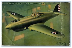 Fast New Curtiss P-40 Pursuit Plane US Army Air Corps Camp Wallace TX Postcard 