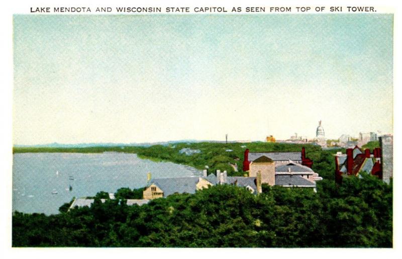 Wisconsin  Madison , Lake  mendota and State Capitol