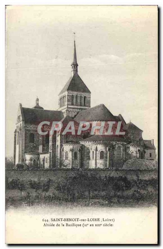 Old Postcard Saint Benoit sur Loire Loiret apse of the Basilica XI to XIII ce...