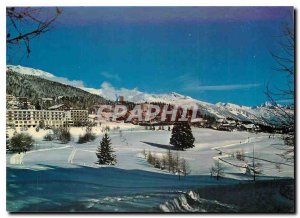 Postcard Modern Crans Montana Valais Switzerland tray General view