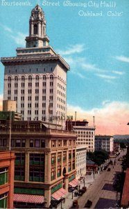 California Oakland Fourteenth Street Showing City Hall