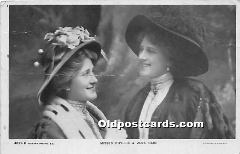 Misses Phyllis & Zena Dare Theater Actor / Actress 1908 