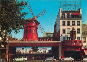 Wind  mill Paris Moulin Rouge Place Blanche Postcard