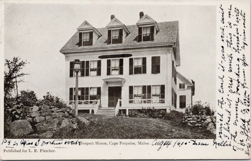 The Prospect House Cape Porpoise Maine ME c1905 L.E. Fletcher Postcard G94