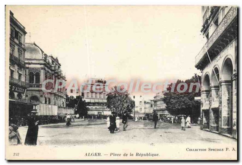 Postcard Old Algiers Place De La Republique