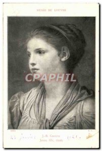 Old Postcard Musee Du Louvre Greuze Jeuen girl