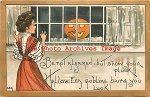 Halloween, Leubrie & Elkus No 2231-12, HB Griggs, JOL in Window Scaring Woman