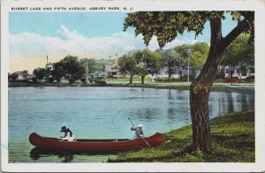 Sunset Lake And Fifth Avenue Asbury Park New Jersey Vintage Postcard C091