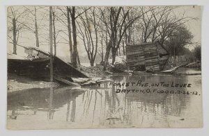 Ohio Dayton Flood 1913 Forest Ave On The Levee, to Chambersburg Pa Postcard Q15