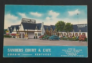 Mint Vintage Corbin KY & Asheville NC Sanders Court & Cafe Old Cars Postcard